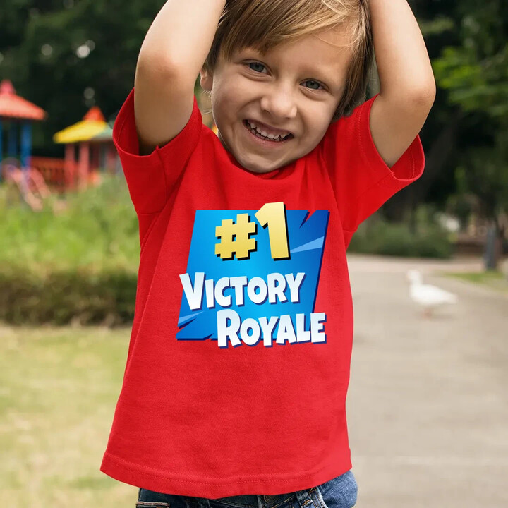 Number 1 Victory Royale - dětské tričko s potiskem pro fanoušky hry Fortnite