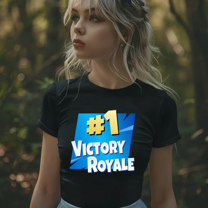 Number 1 Victory Royale  - dámské tričko s potiskem pro fanoušky hry Fortnite