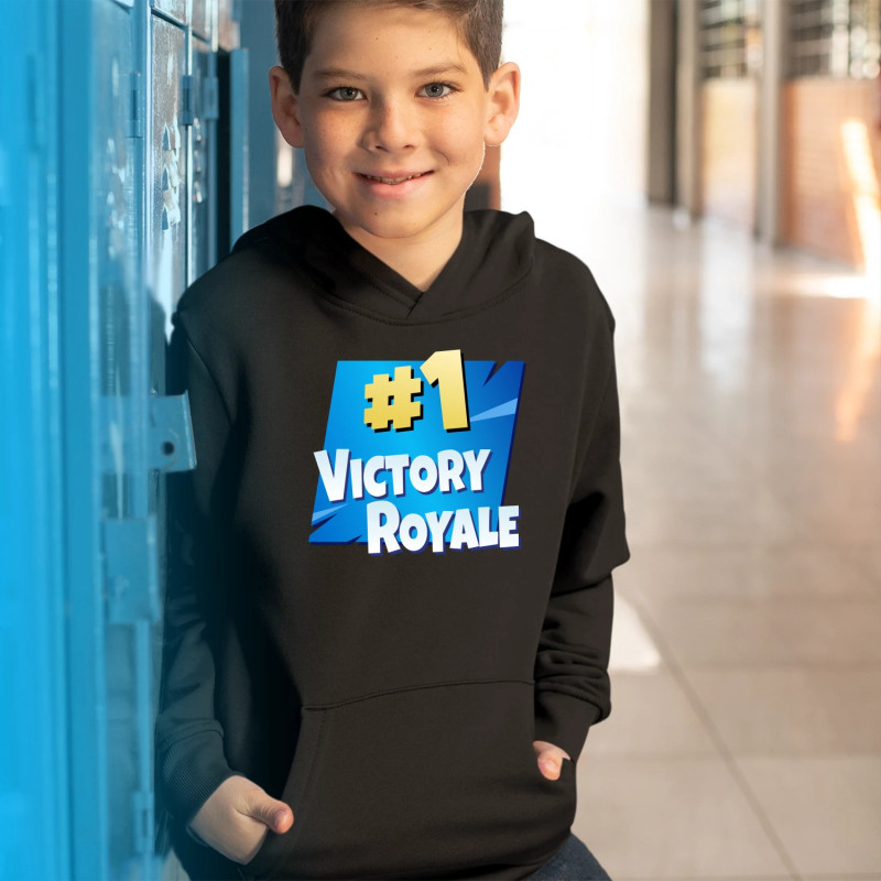 Number 1 Victory Royale - dětská mikina s kapucí pro fanoušky hry Fortnite