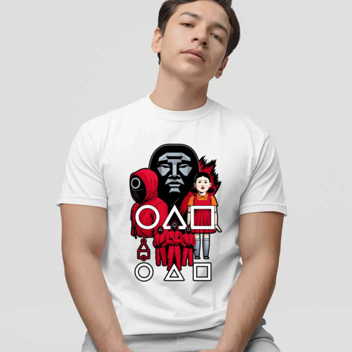 Game Over - pánské tričko s potiskem pro fanoušky seriálu Squid Game
