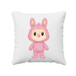 Plyšový Maskot Bubu Růžový - polštář s potiskem pro fanoušky Labubu