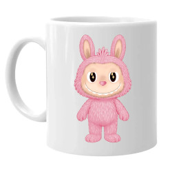 Plyšový Maskot Bubu Růžový - hrnek s potiskem pro fanoušky Labubu