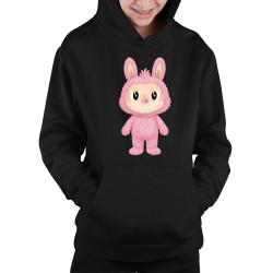Plyšový Maskot Bubu Růžový - dětská mikina s kapucí pro fanoušky Labubu
