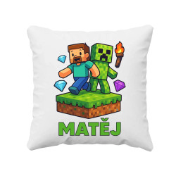 Steve - polštář s potiskem pro fanoušky Minecraftu - personalizovaný produkt
