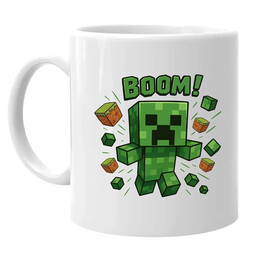 Boom! - hrnek s potiskem pro fanoušky Minecraftu