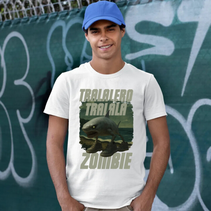 Tralalero tralala - zombie - Italian Brainrot  - pánské tričko s potiskem