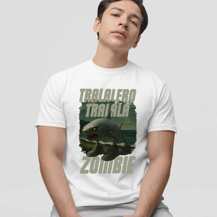 Tralalero tralala - zombie - Italian Brainrot  - pánské tričko s potiskem