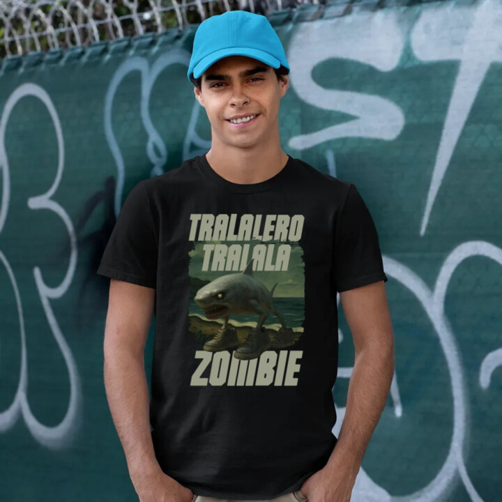 Tralalero tralala - zombie - Italian Brainrot  - pánské tričko s potiskem