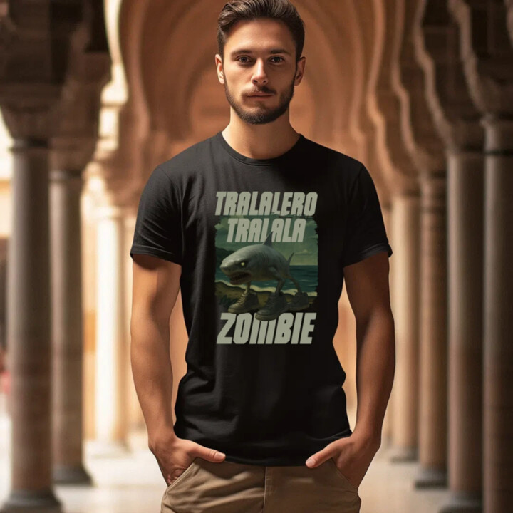 Tralalero tralala - zombie - Italian Brainrot  - pánské tričko s potiskem