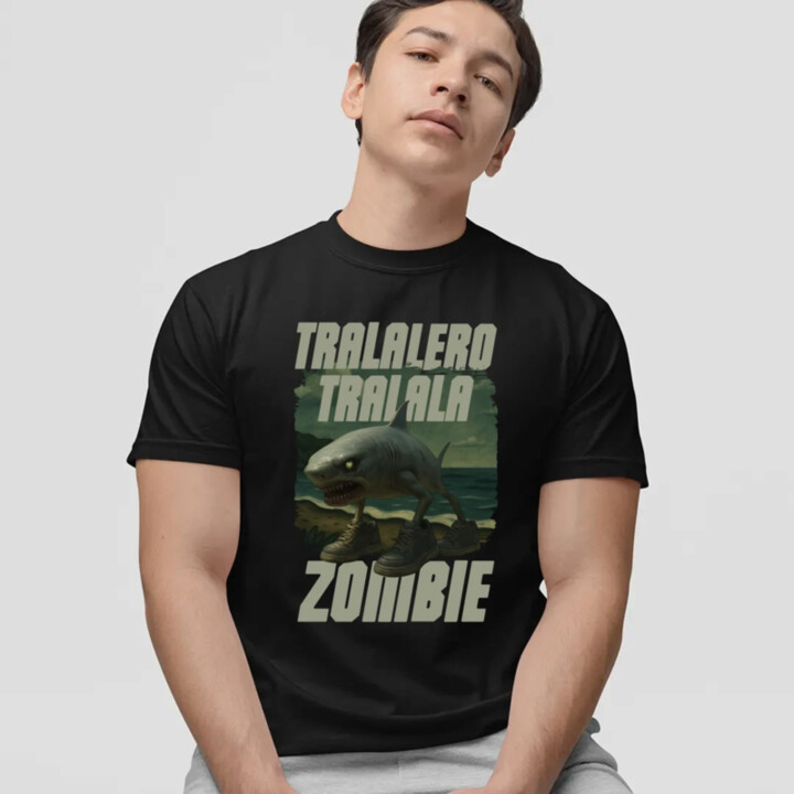 Tralalero tralala - zombie - Italian Brainrot  - pánské tričko s potiskem