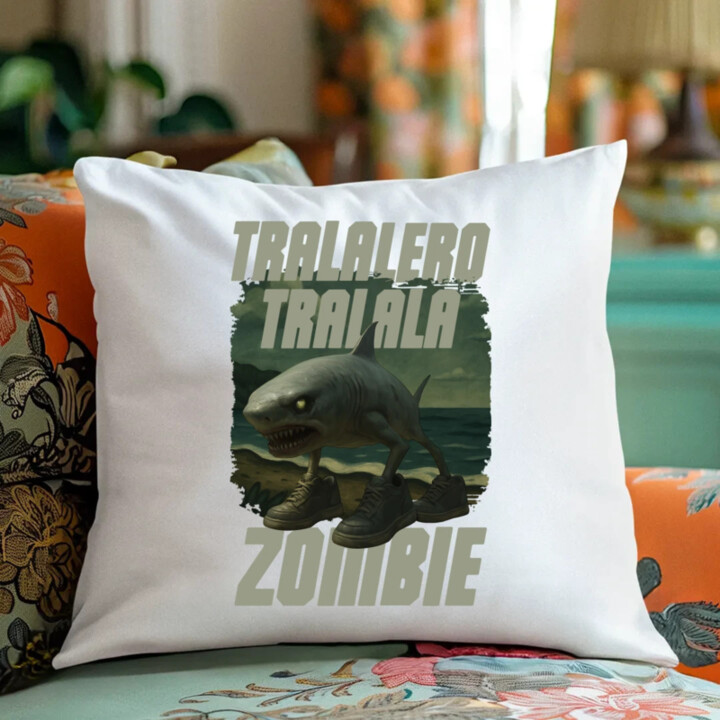 Tralalero tralala - zombie - Italian Brainrot  - polštář s potiskem