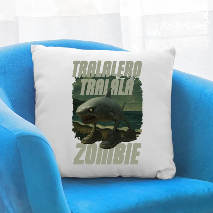 Tralalero tralala - zombie - Italian Brainrot  - polštář s potiskem