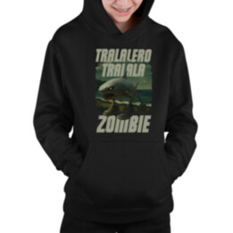 Tralalero tralala - zombie - Italian Brainrot  - dětská mikina s kapucí