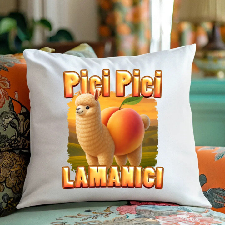 Pici pici lamanici - Italian Brainrot  - polštář s potiskem