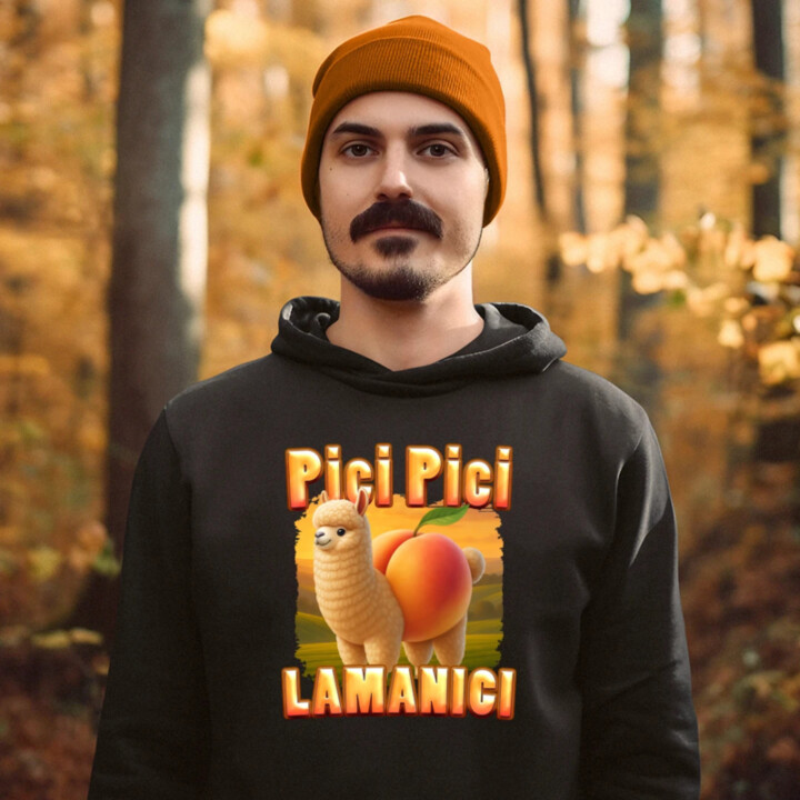 Pici pici lamanici - Italian Brainrot  - pánská mikina s potiskem