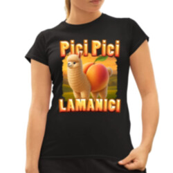 Pici pici lamanici - lama broskev - Italian Brainrot   - dámské tričko s potiskem
