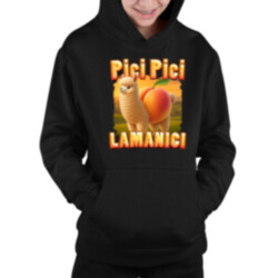 Pici pici lamanici - lama broskev - Italian Brainrot  - dětská mikina s kapucí