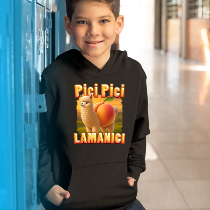 Pici pici lamanici - Italian Brainrot  - dětská mikina s kapucí