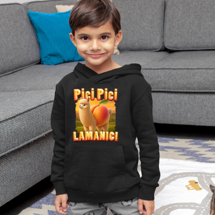 Pici pici lamanici - Italian Brainrot  - dětská mikina s kapucí