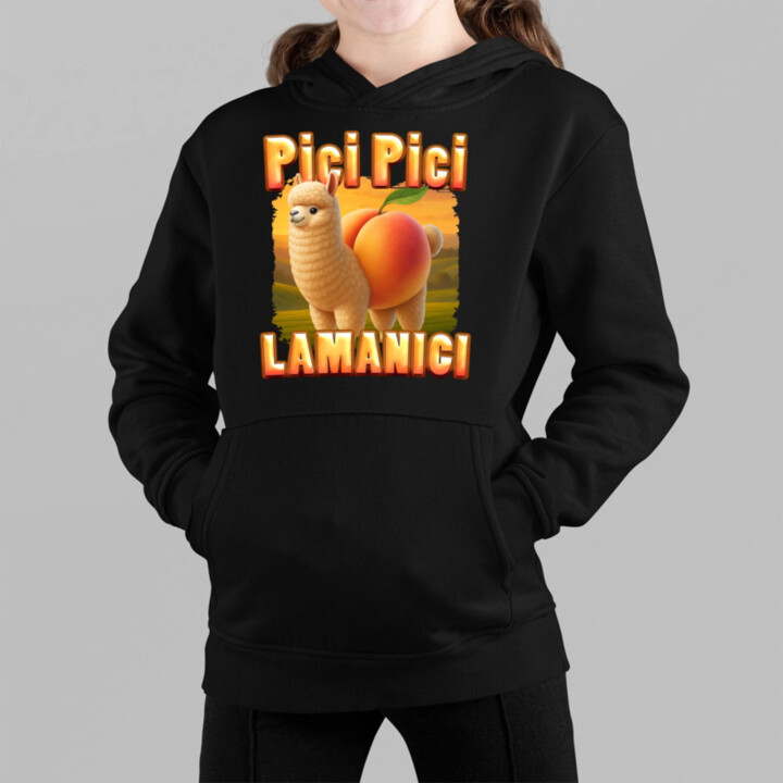 Pici pici lamanici - Italian Brainrot  - dětská mikina s kapucí