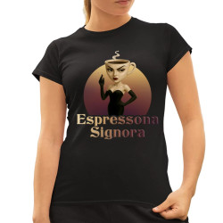 Espressona Signora - Italian Brainrot - žena s kávou - dámské tričko s potiskem