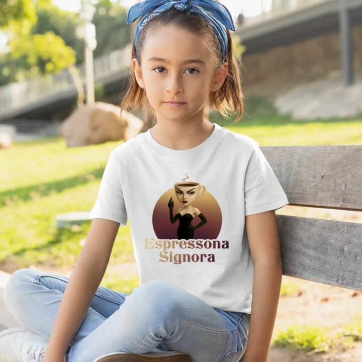 Espressona Signora - Italian Brainrot - dětské tričko s potiskem