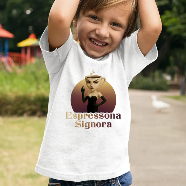 Espressona Signora - Italian Brainrot - dětské tričko s potiskem