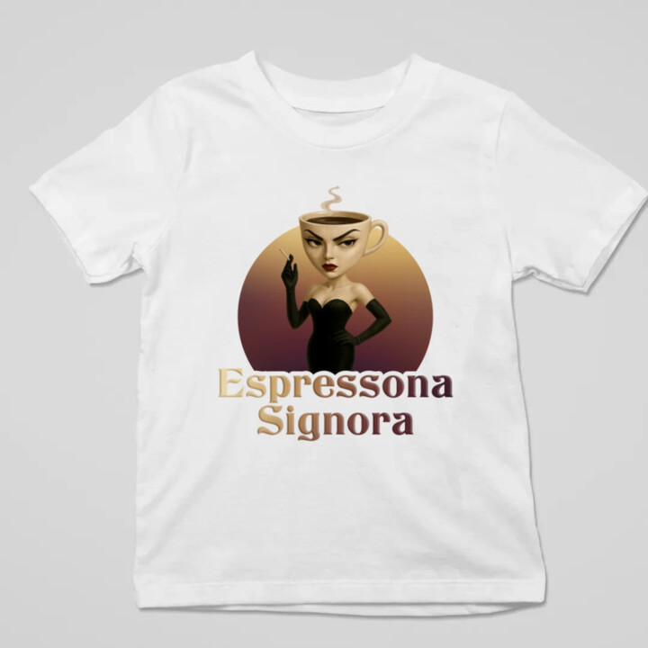 Espressona Signora - Italian Brainrot - dětské tričko s potiskem