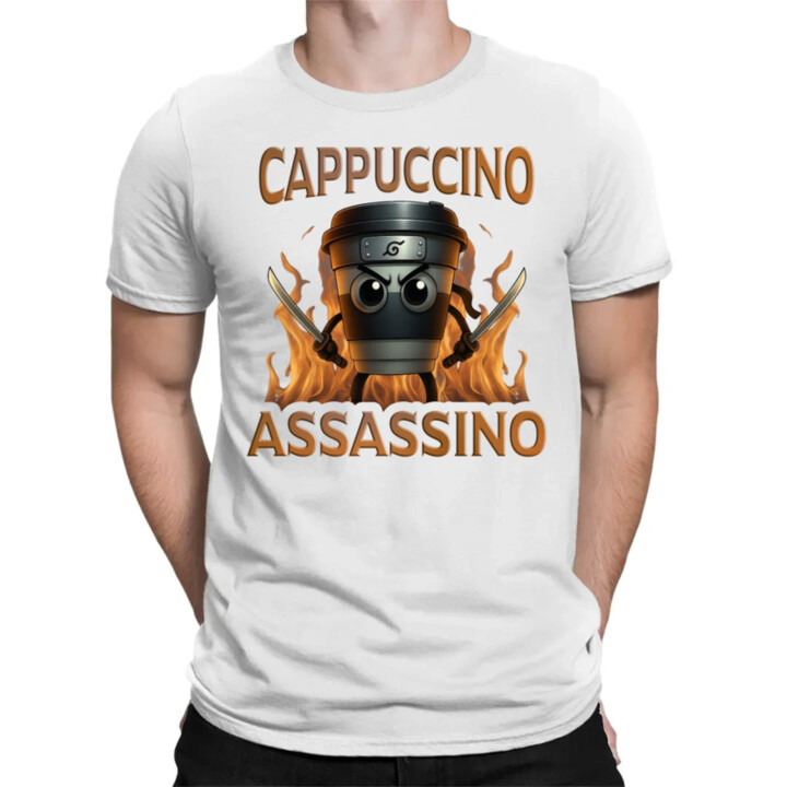 Cappuccino Assassino V3 - Italian Brainrot - Hrnek Ninja - pánské tričko s potiskem