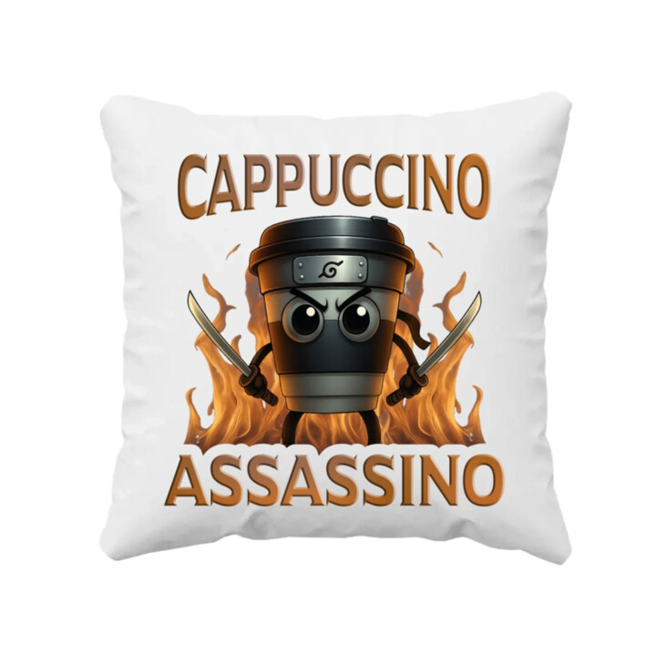 Cappuccino Assassino V3 - Italian Brainrot - Hrnek Ninja - polštář s potiskem