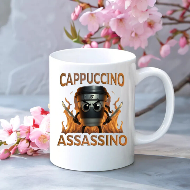 Cappuccino Assassino V3 - Italian Brainrot - Hrnek Ninja - hrnek s potiskem