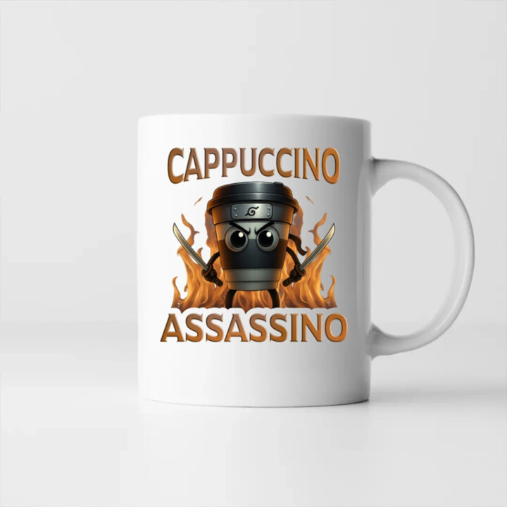 Cappuccino Assassino V3 - Italian Brainrot - Hrnek Ninja - hrnek s potiskem