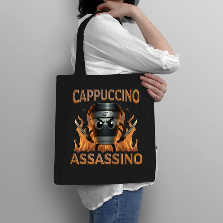 Cappuccino Assassino V3 - Italian Brainrot - Hrnek Ninja - taška s potiskem