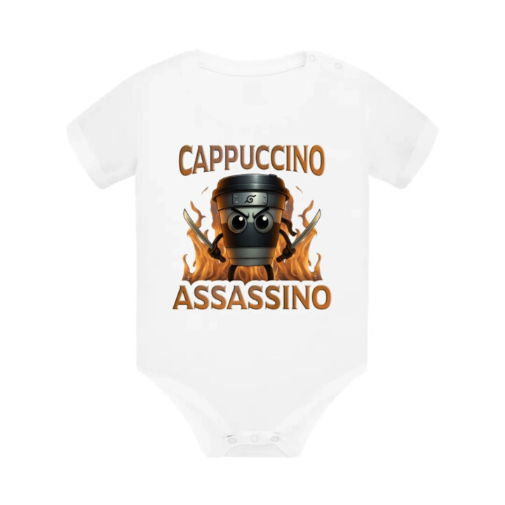 Cappuccino Assassino V3 - Italian Brainrot - Hrnek Ninja - dětské body s potiskem