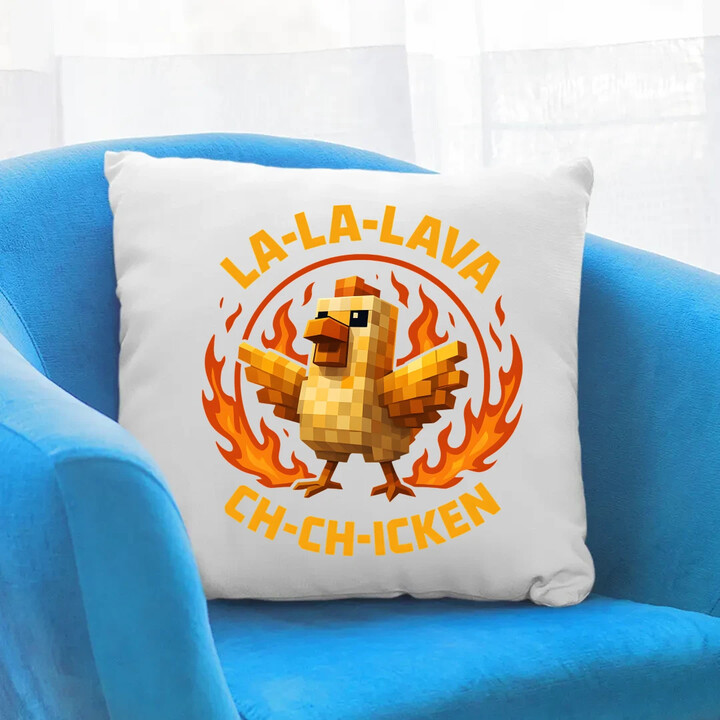 La-la-lava ch-ch-icken - Lávové kuře - polštář s potiskem