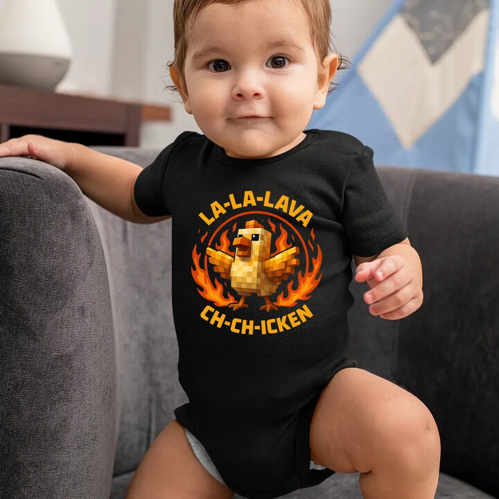 La-la-lava ch-ch-icken - Lávové kuře - dětské body s potiskem