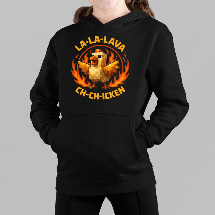 La-la-lava ch-ch-icken - Lávové kuře - dětská mikina s kapucí
