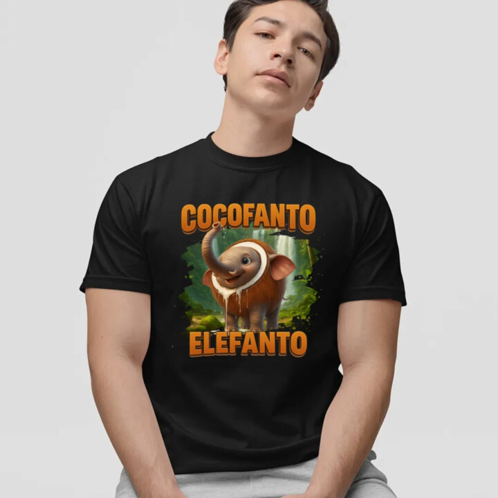 Cocofanto Elefanto - Italian Brainrot - slon v kokosu - pánské tričko s potiskem