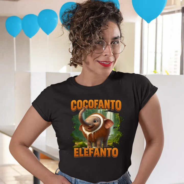 Cocofanto Elefanto - Italian Brainrot - slon v kokosu  - dámské tričko s potiskem