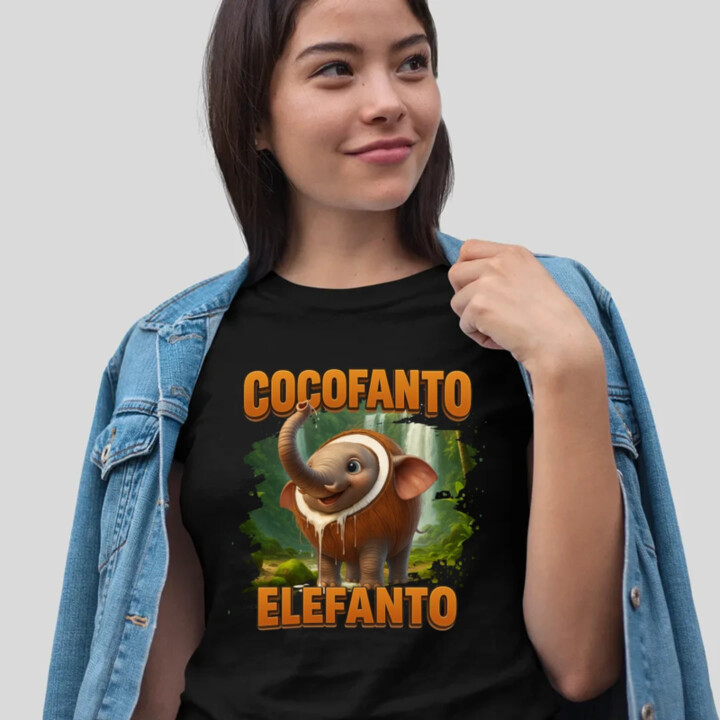 Cocofanto Elefanto - Italian Brainrot - slon v kokosu  - dámské tričko s potiskem