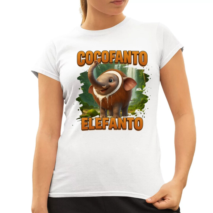 Cocofanto Elefanto - Italian Brainrot - slon v kokosu  - dámské tričko s potiskem
