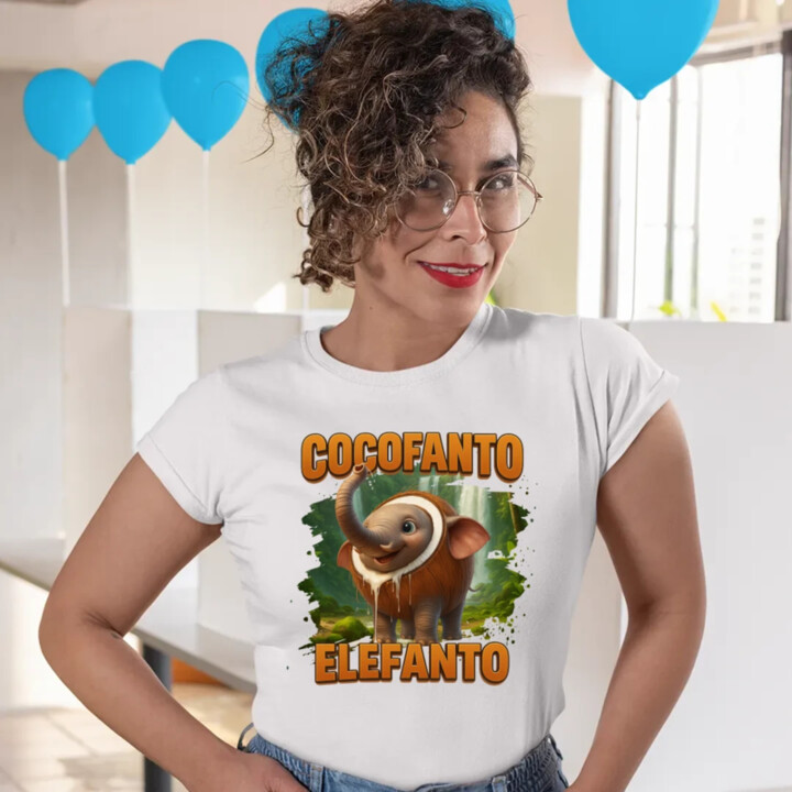 Cocofanto Elefanto - Italian Brainrot - slon v kokosu  - dámské tričko s potiskem
