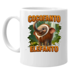 Cocofanto Elefanto - Italian Brainrot - slon v kokosu - hrnek s potiskem