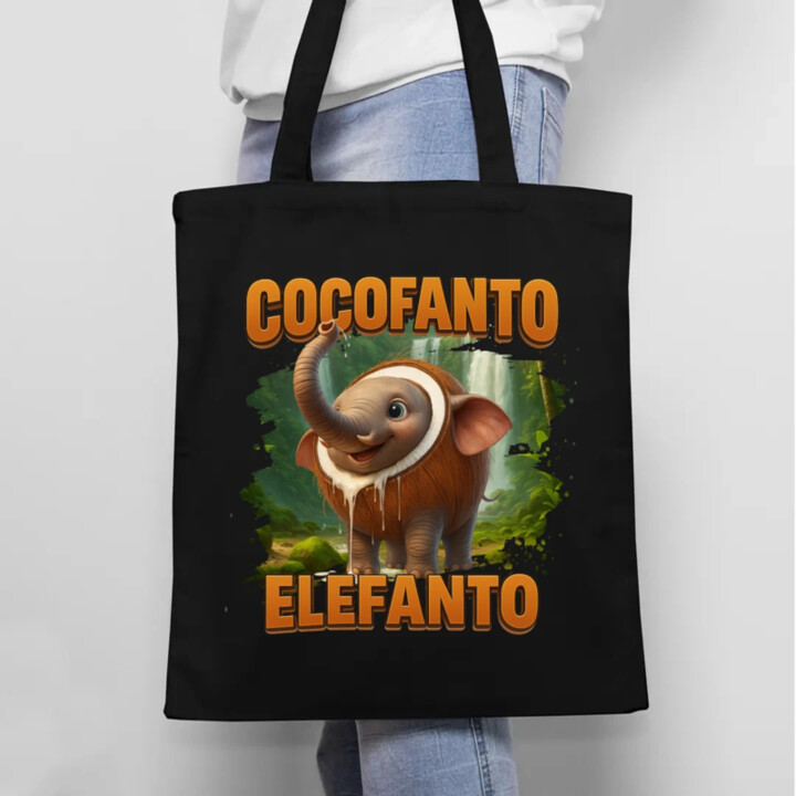 Cocofanto Elefanto - Italian Brainrot - slon v kokosu - taška s potiskem