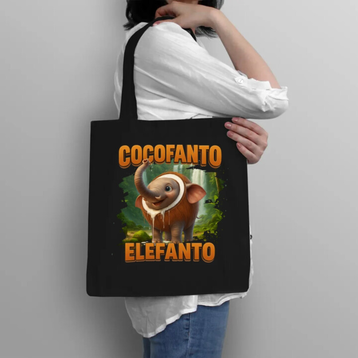 Cocofanto Elefanto - Italian Brainrot - slon v kokosu - taška s potiskem