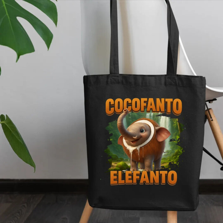 Cocofanto Elefanto - Italian Brainrot - slon v kokosu - taška s potiskem