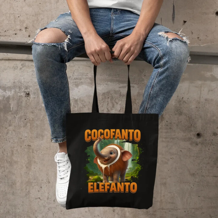 Cocofanto Elefanto - Italian Brainrot - slon v kokosu - taška s potiskem