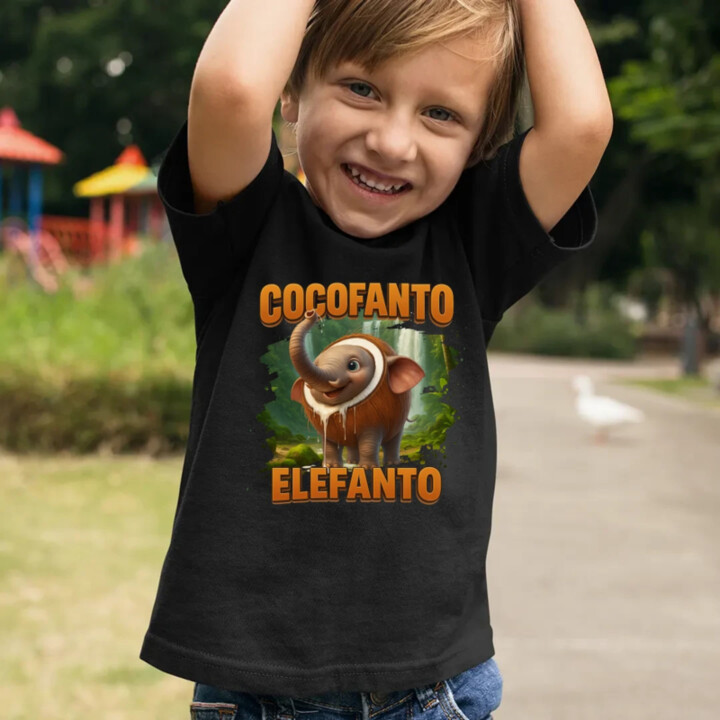 Cocofanto Elefanto - Italian Brainrot - slon v kokosu - dětské tričko s potiskem