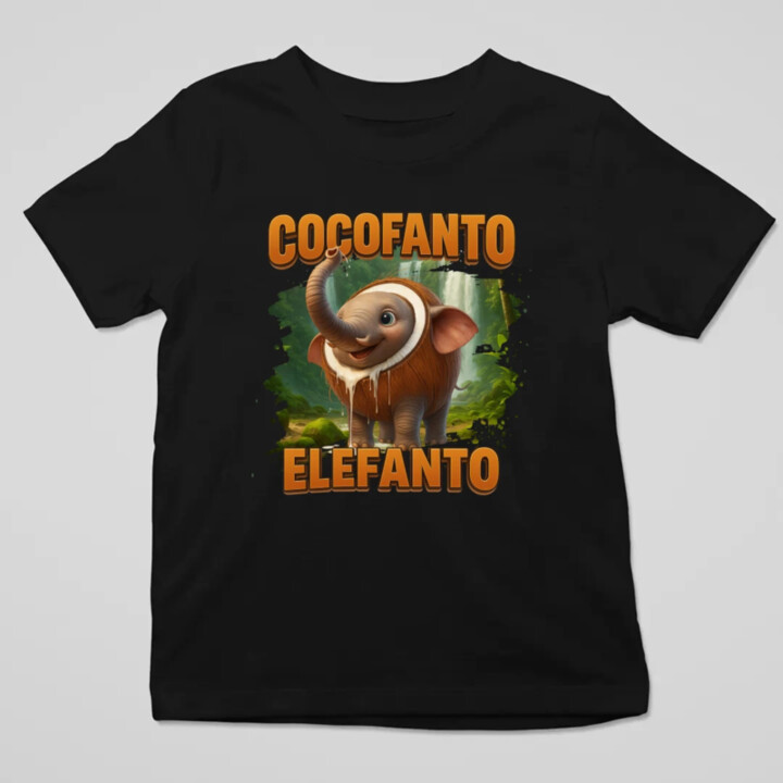 Cocofanto Elefanto - Italian Brainrot - slon v kokosu - dětské tričko s potiskem