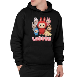 Panenky Bubu – skupina postav – dárek pro fanoušky Labubu - pánská mikina s potiskem